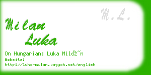 milan luka business card